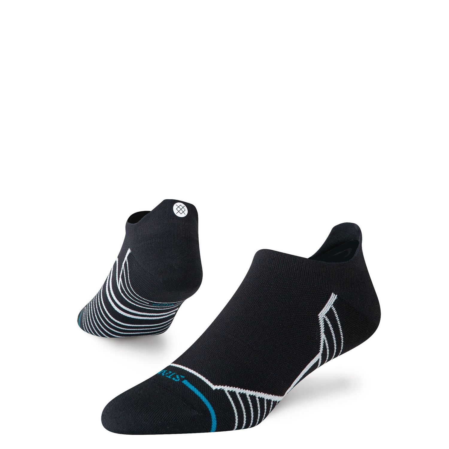 Variegated Ultralight Performance Tab Socks Black, Color: Black, Size: Large