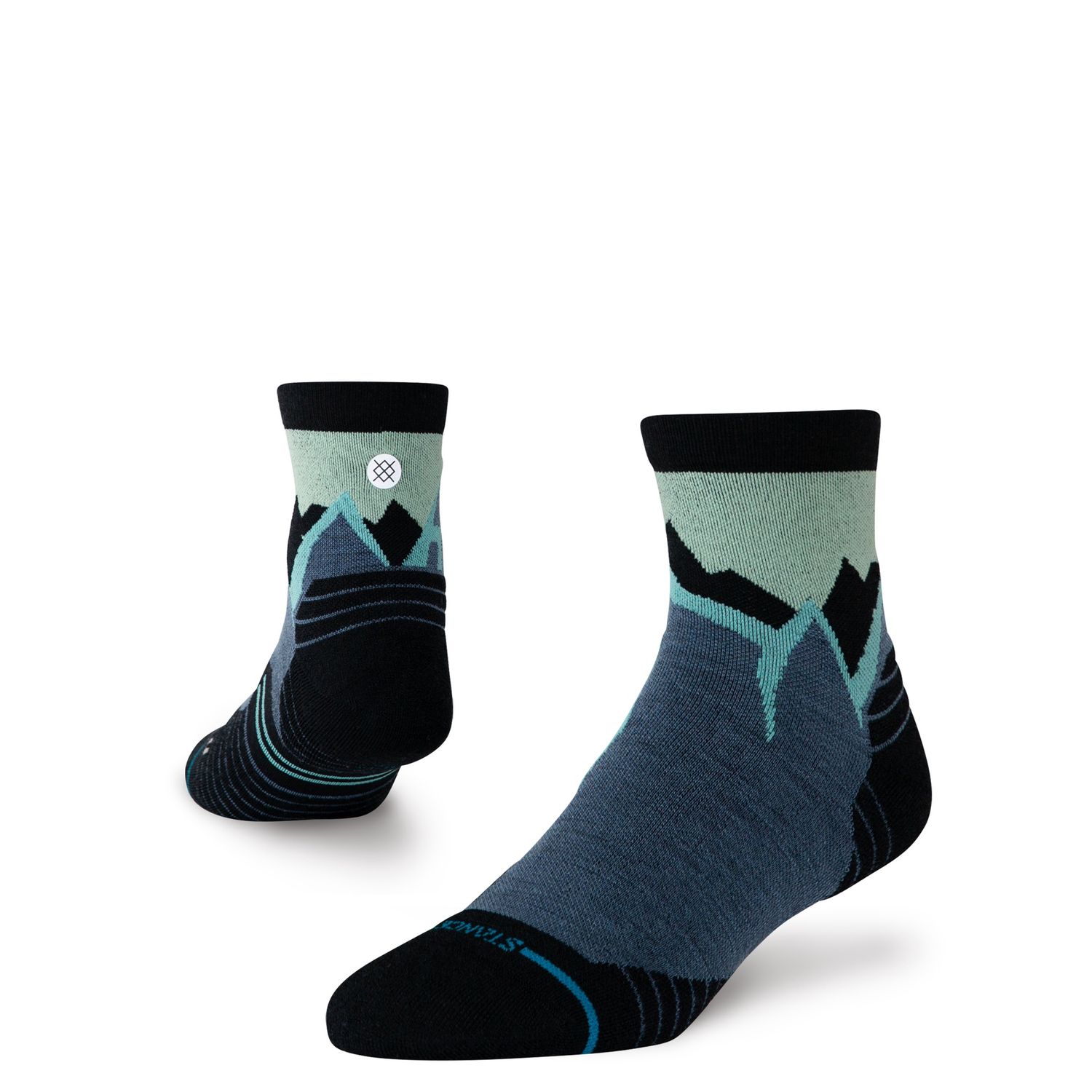 Icy Mountain Light Wool Crew Socks, Color: Indigo, Size: Large