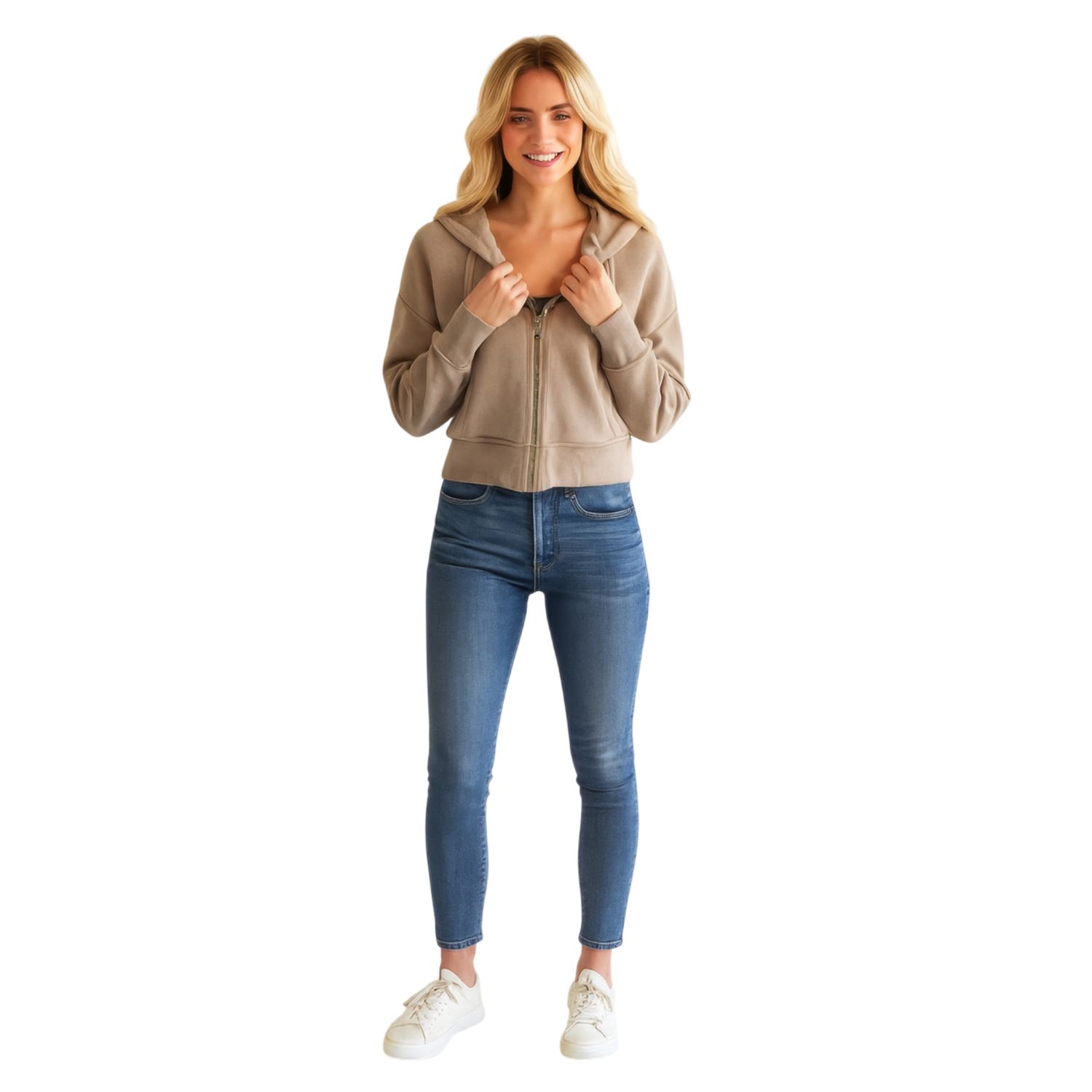 Colisco Cropped Hoodie, Pebble Cream, Color: Pebble Cream, Size: 2/4