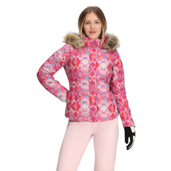 Obermeyer Womens Tuscany II Winter Jacket, Color: Mosaic Hype, Size: 4