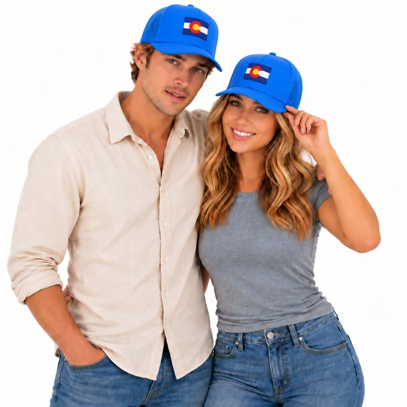 Colisco Unisex Colorado Flag Performance Cap, Blue