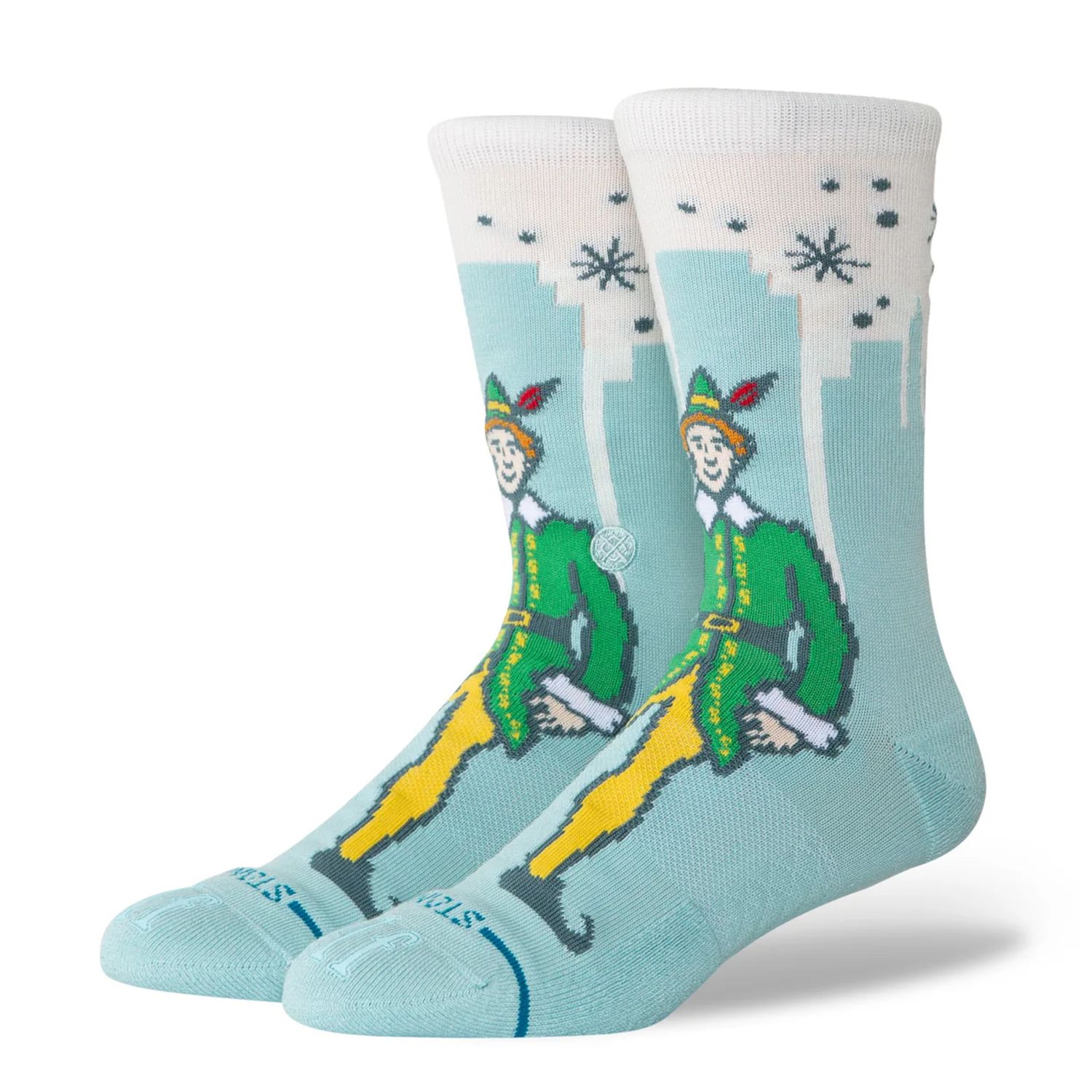 Stance Big City Elf Crew Socks, Color: Ice Blue, Size: L