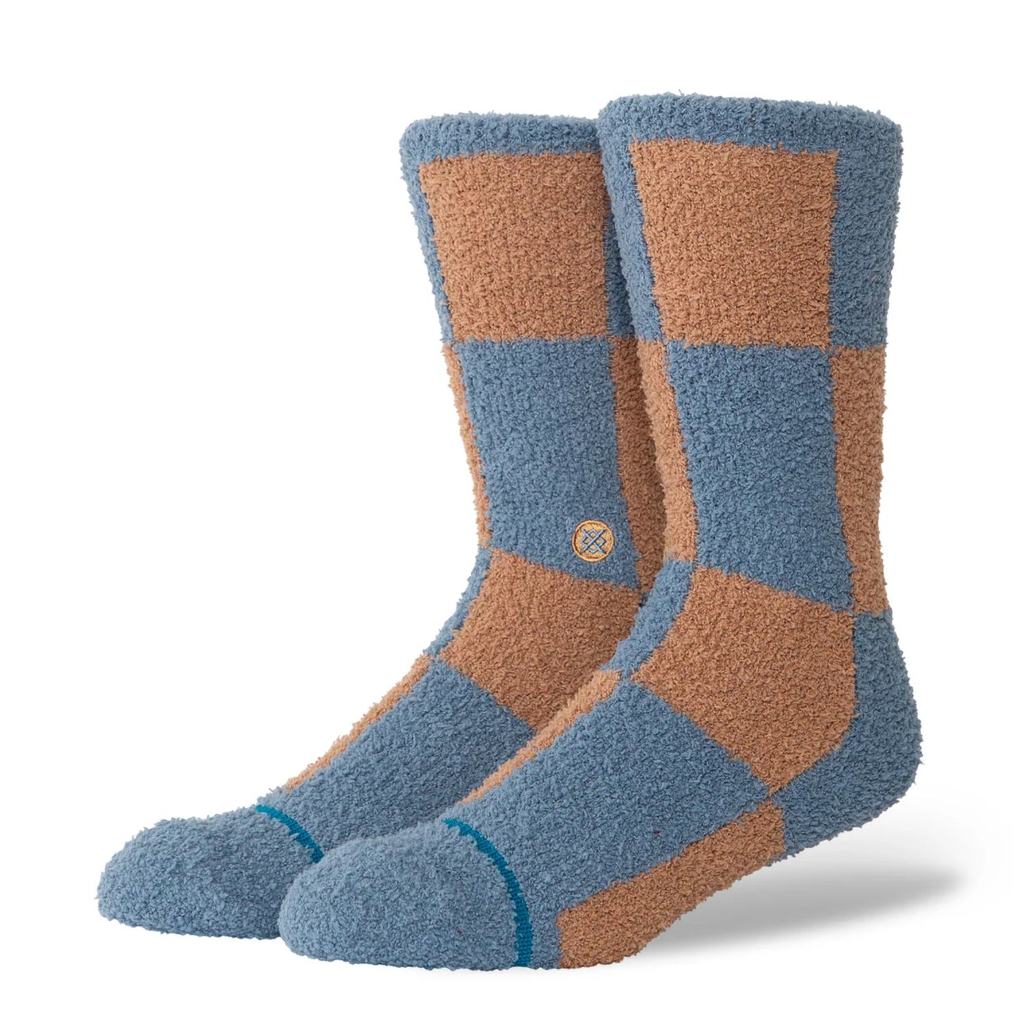 Stance Patchwork Cozy Crew Socks, Color: Seablue, Size: S