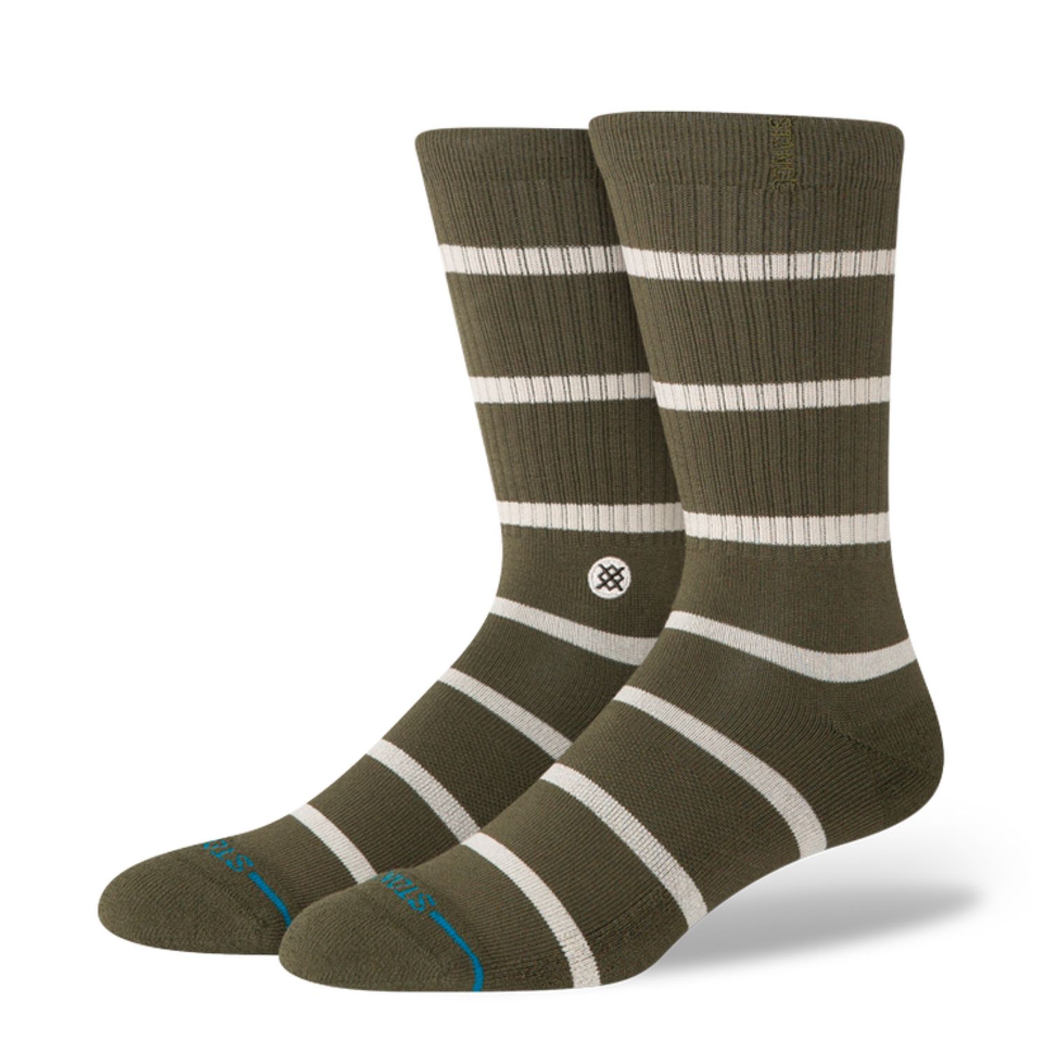 Stance Heritage Crew Socks, Color: Olive, Size: L