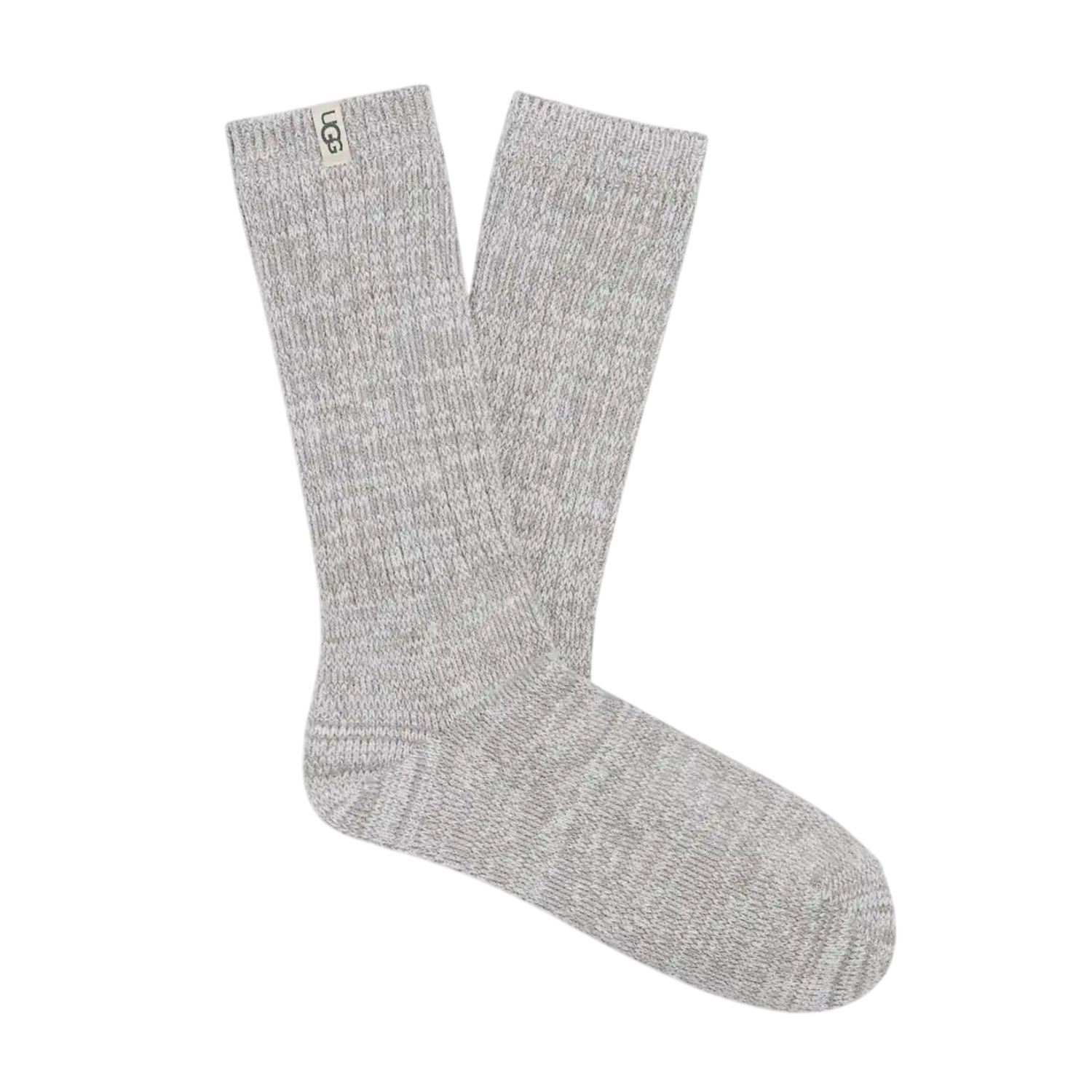 UGG Women's Rib Knit Slouchy  Crew Socks, Color: Seal, Size: O/S