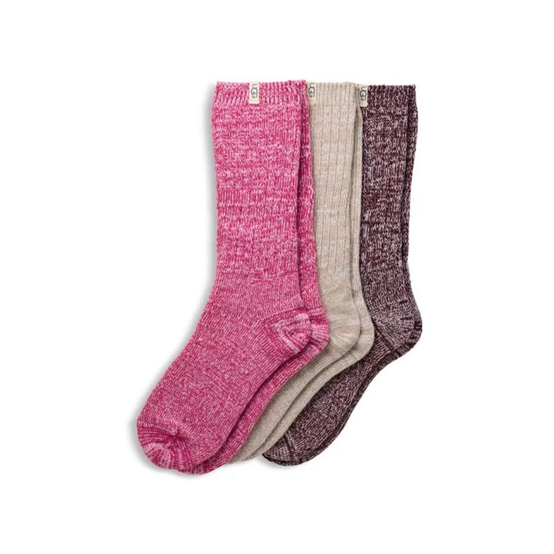 UGG Women's Rib Knit Slouchy Crew 3 Pack Socks