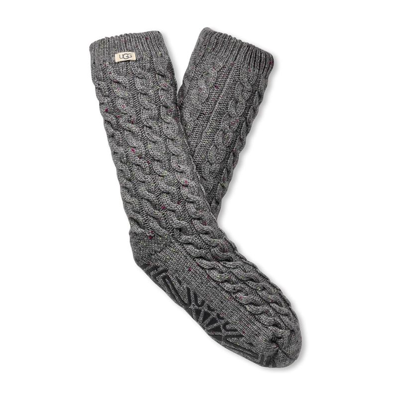 UGG Women's Elowyn Cable Knit Fleece Lined Socks