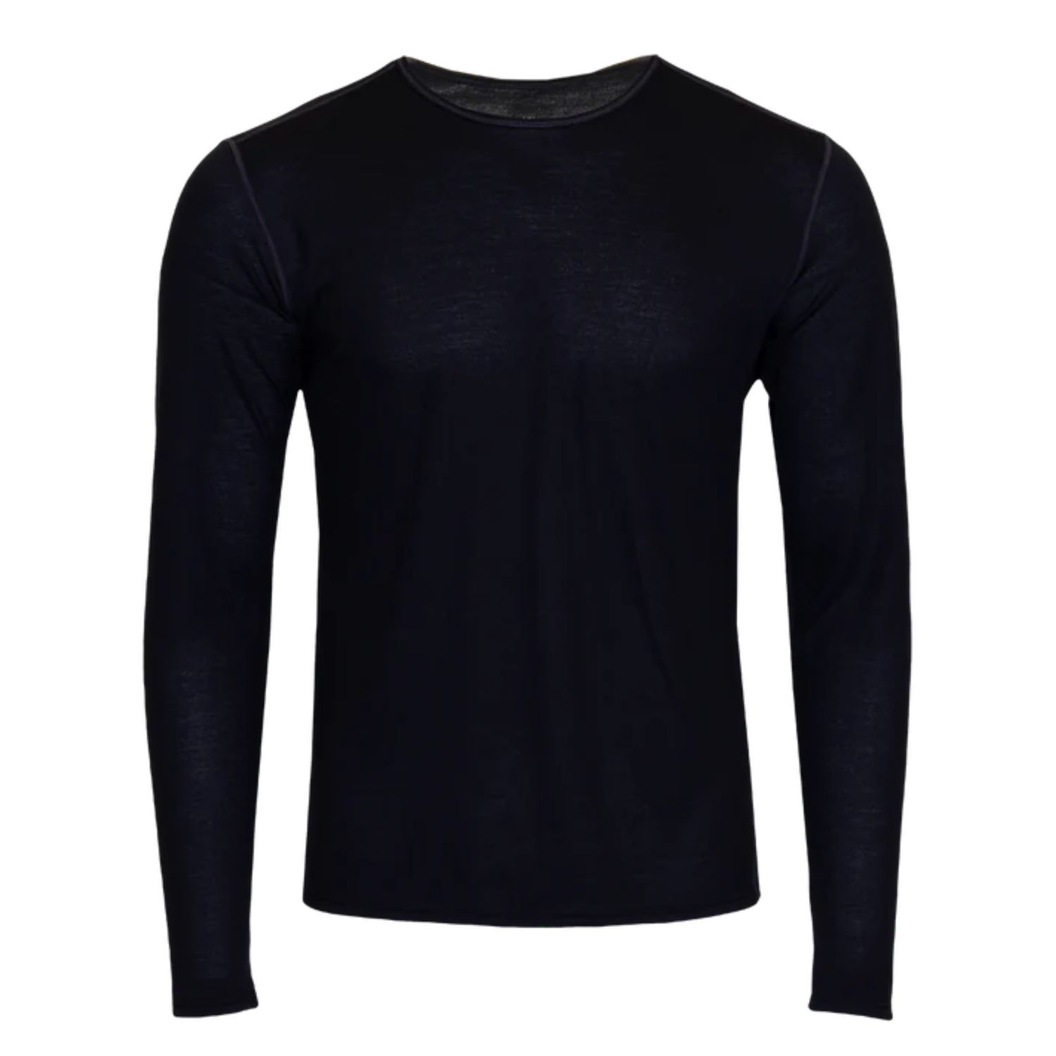 Men's Single Layer Crewneck, Color: Black, Size: M