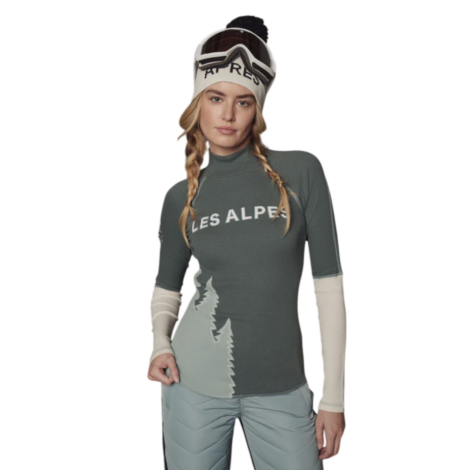 Lucy Longsleeve Mock Neck Top, Color: Eucalyptus, Size: XS