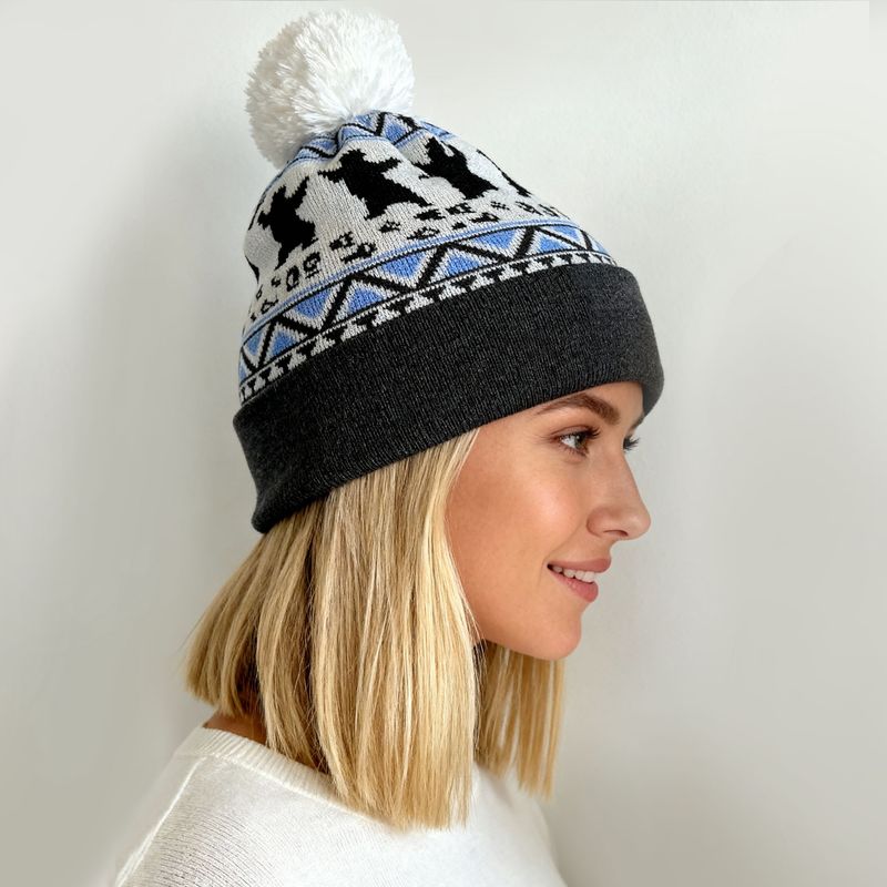 Colisco Unisex Beanie Colorado Bear Dance, Blue/Grey