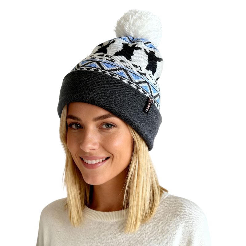 Colisco Unisex Beanie Colorado Bear Dance, Blue/Grey