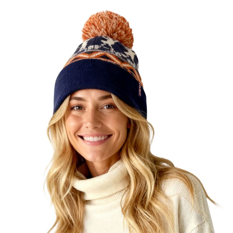 Colisco Unisex Beanie Colorado Moose Dance, Orange/Blue