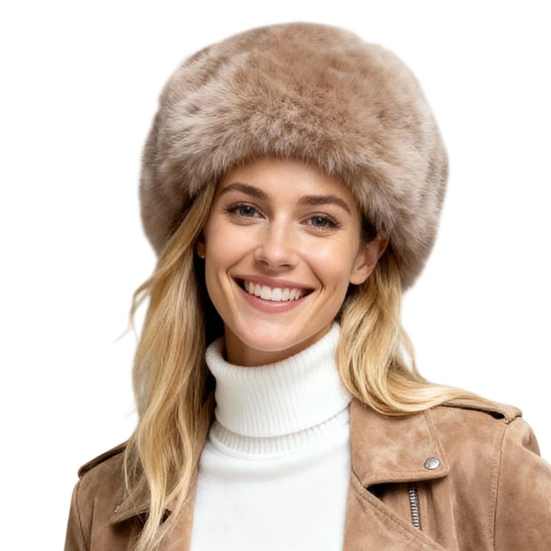 Colisco Women's Faux Fur Winter Hat, Pink