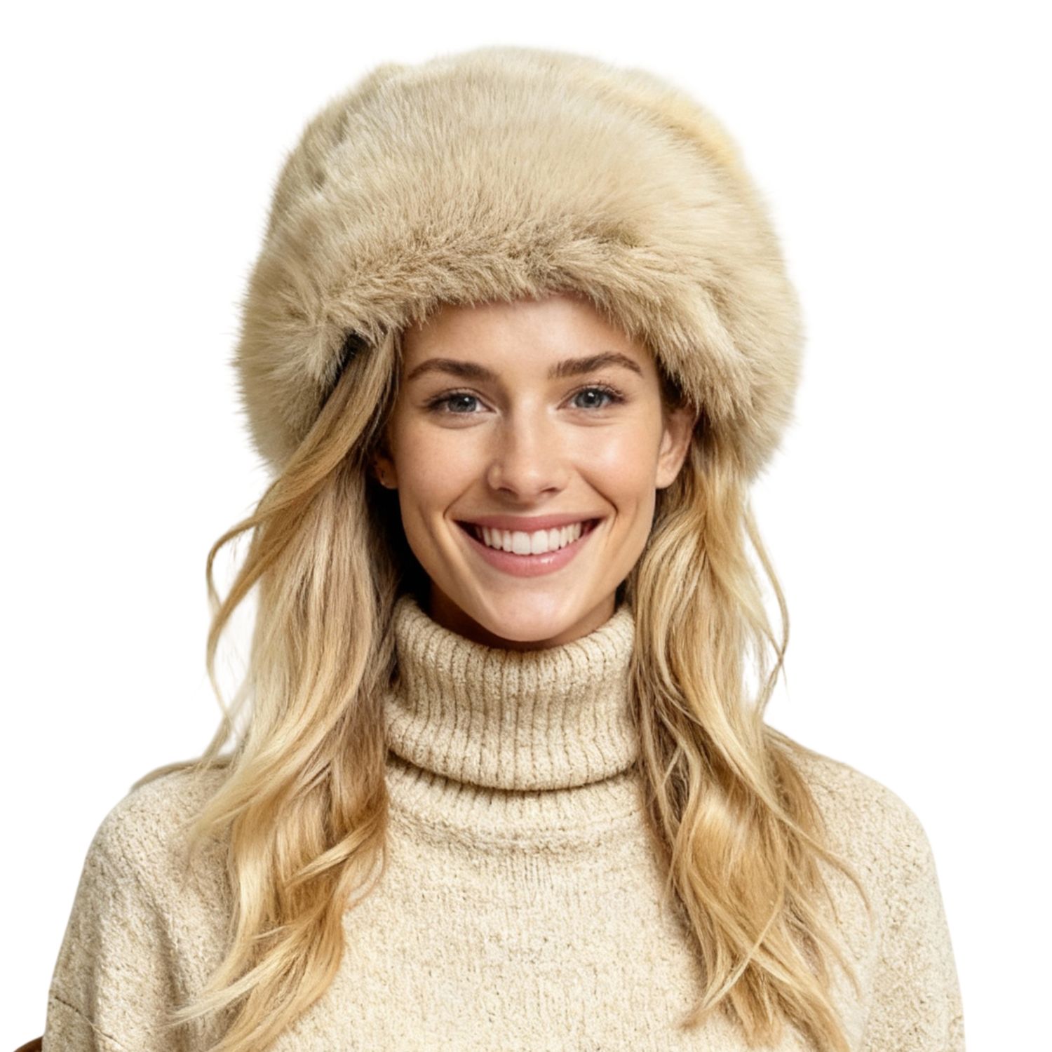 Colisco Women's Faux Fur Winter Hat, Taupe, Color: Taupe, Size: O/S