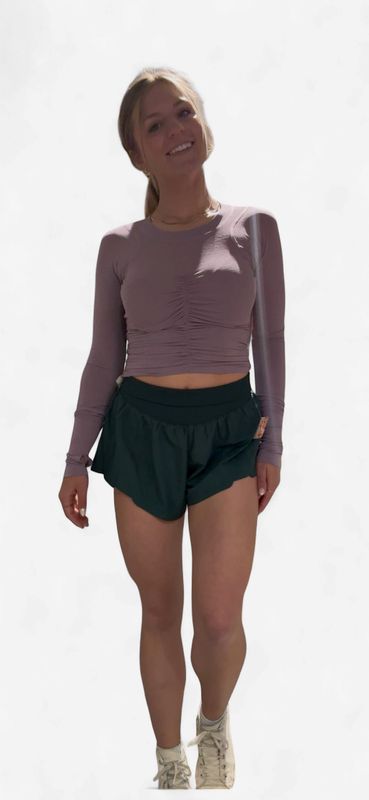 Tempo Ruched Long Sleeve Top, Gem
