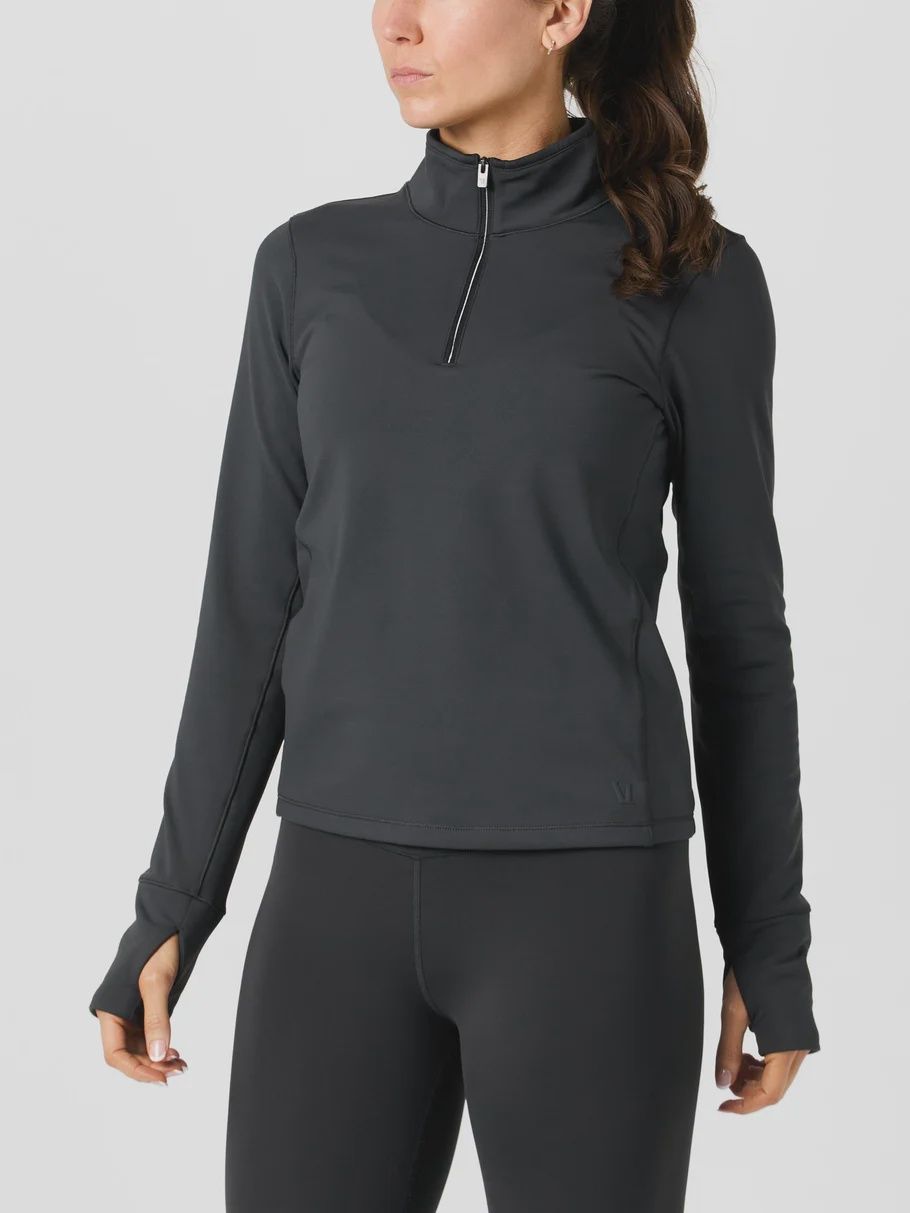 Vuori Chilled Out Half Zip Women's Jacket, Color: Washed Black, Size: XS