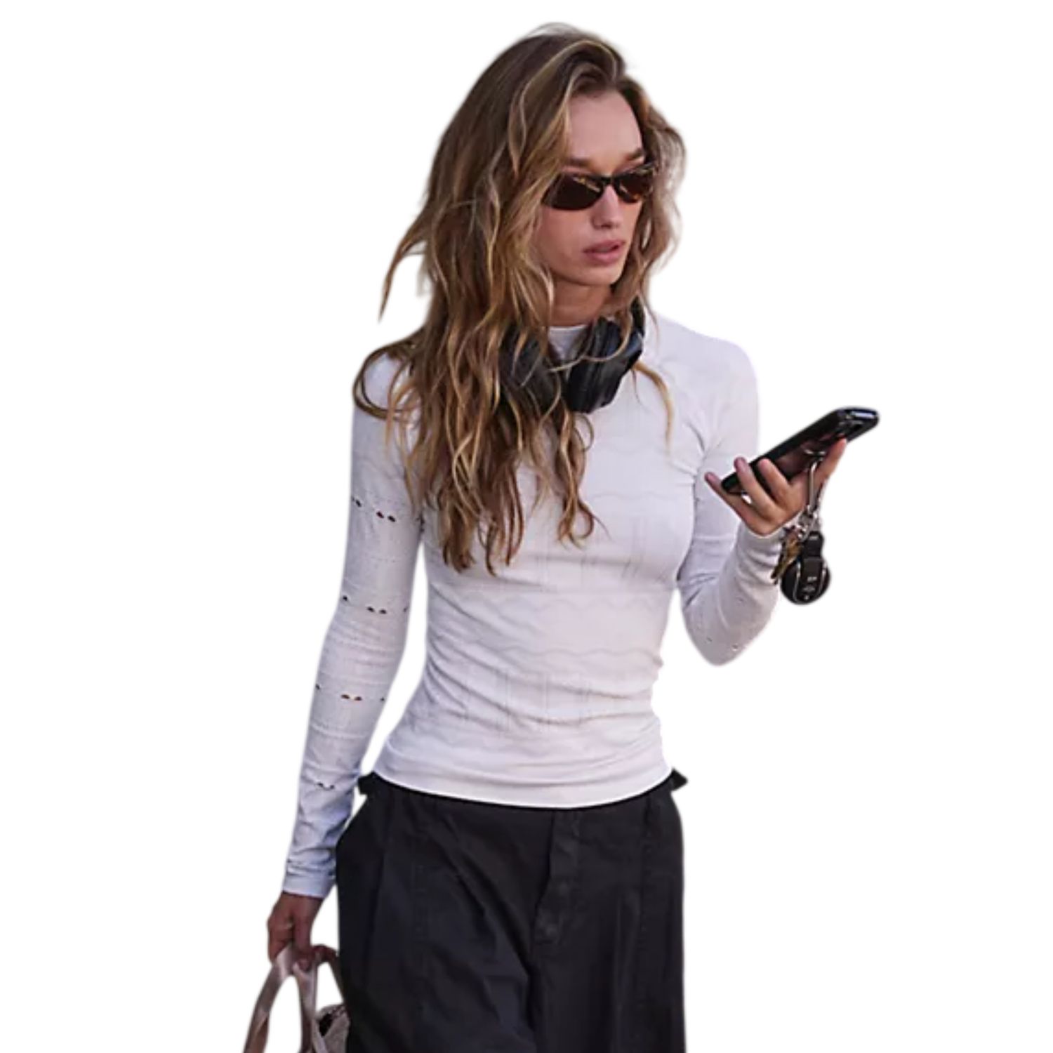 FP Movement High Road Long Sleeve Layer Top, Color: White, Size: XS/S