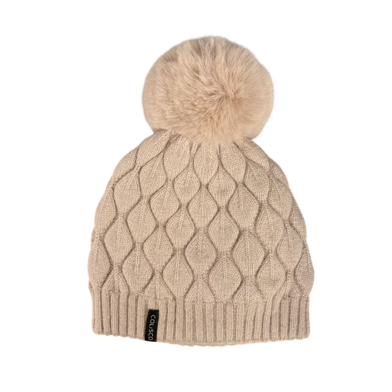 Colisco Chunky Knit Pom Pom Beanie, Rose