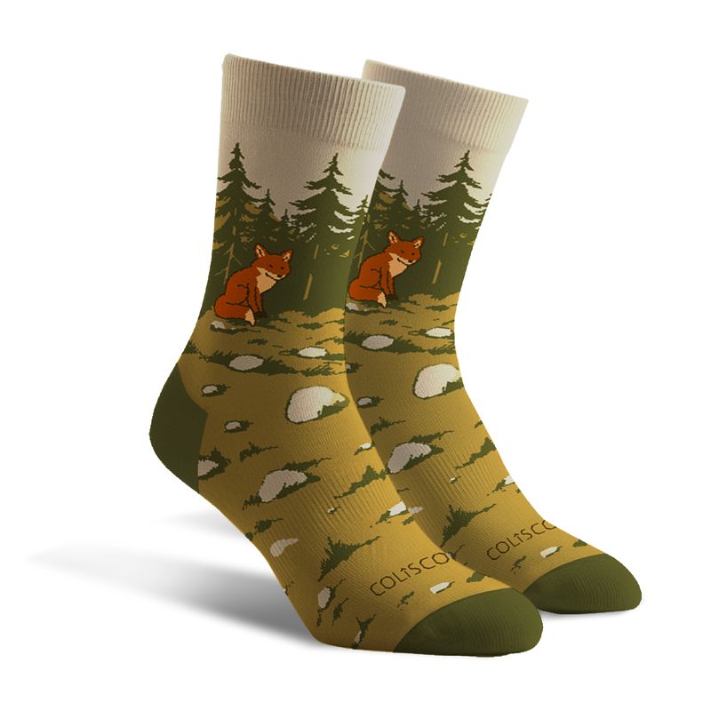 Colisco Unisex Crew Socks, Fox &amp; Forest