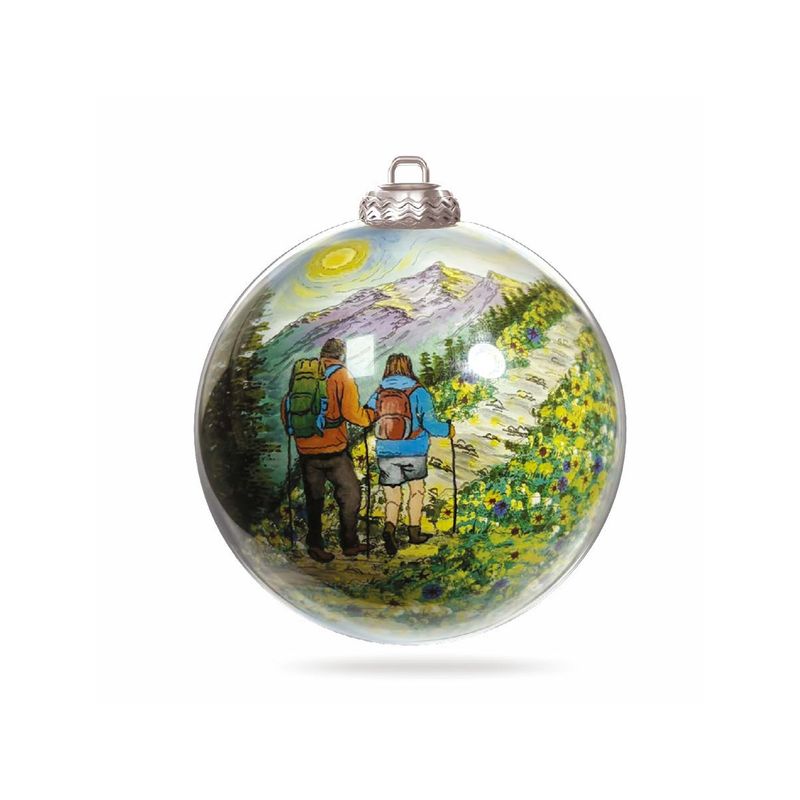 Colisco Couple Trail Hand Painted Glass Ornament, 80mm