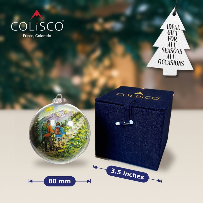 Colisco Couple Trail Hand Painted Glass Ornament, 80mm