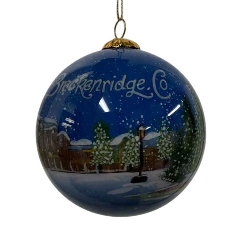 Colisco Breckenridge Co Winter Village Hand Painted Glass Ornament