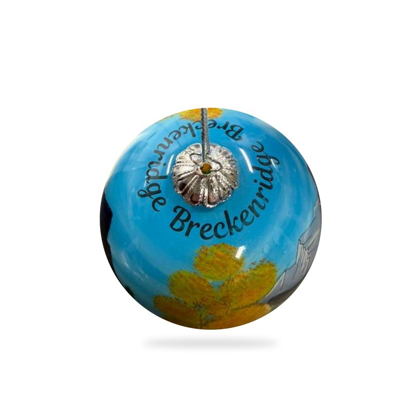 Colisco Breckenridge Golden Aspen Hand Painted Glass Ornament, 80mm