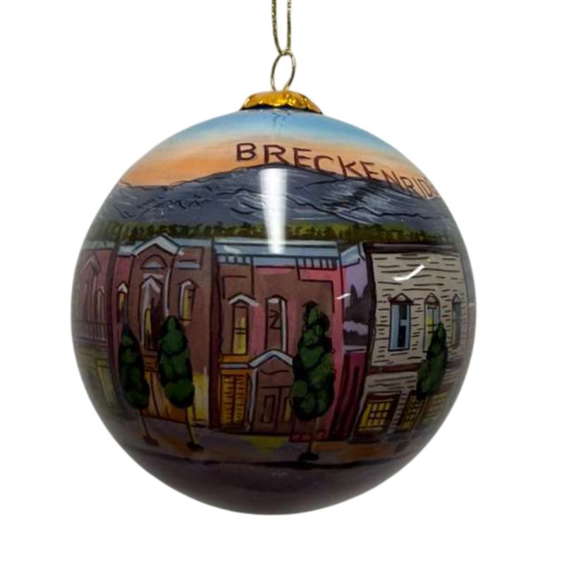 Colisco Breckenridge Main Street Hand Painted Glass Ornament