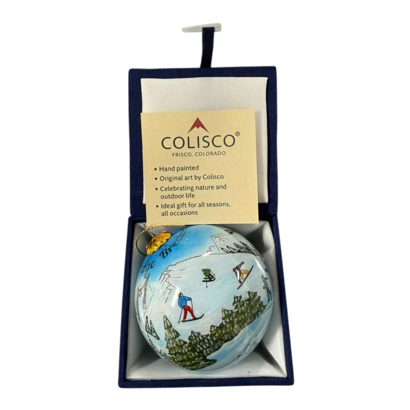 Colisco Family Ski Weekend Breckenridge Hand Painted Glass Ornament