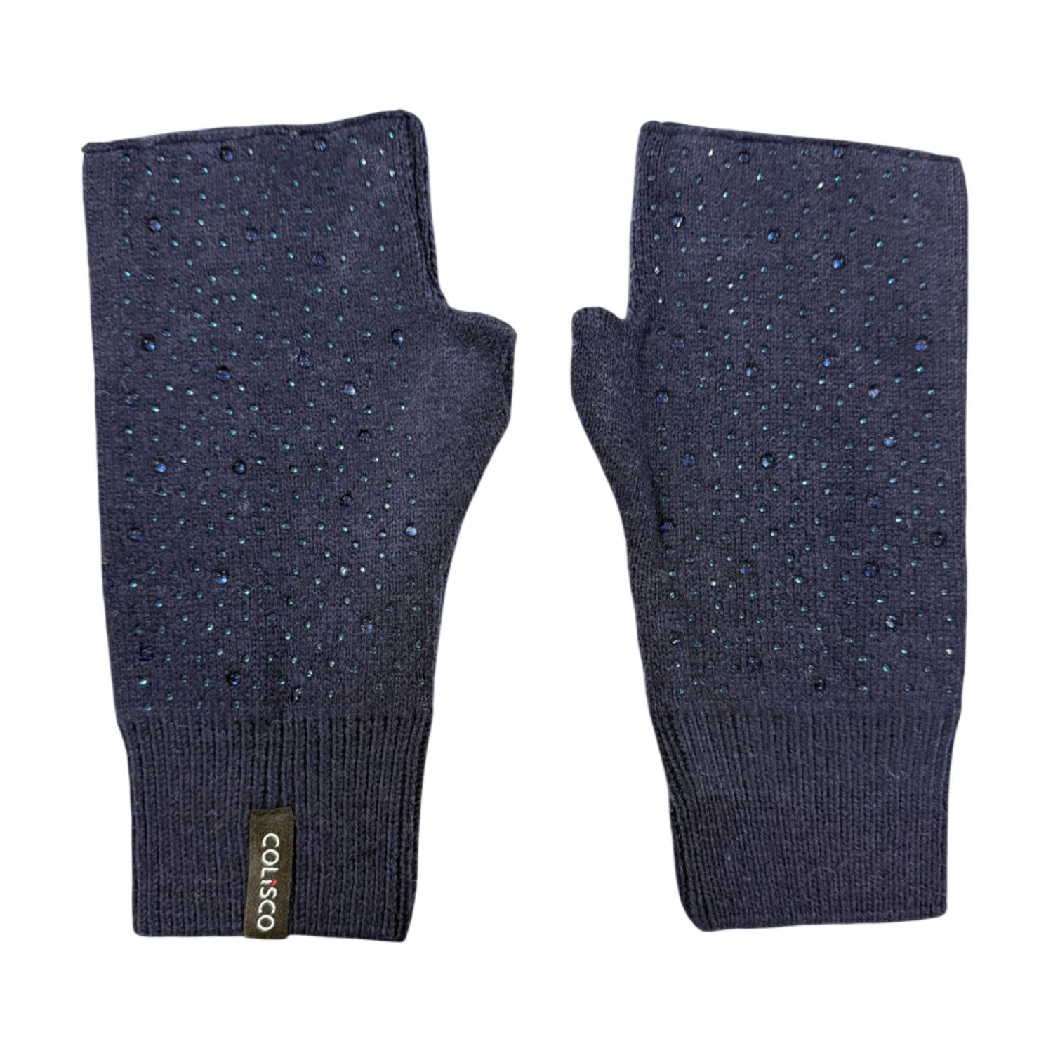 Colisco Embellised Fingerless Gloves, Navy, Color: Navy