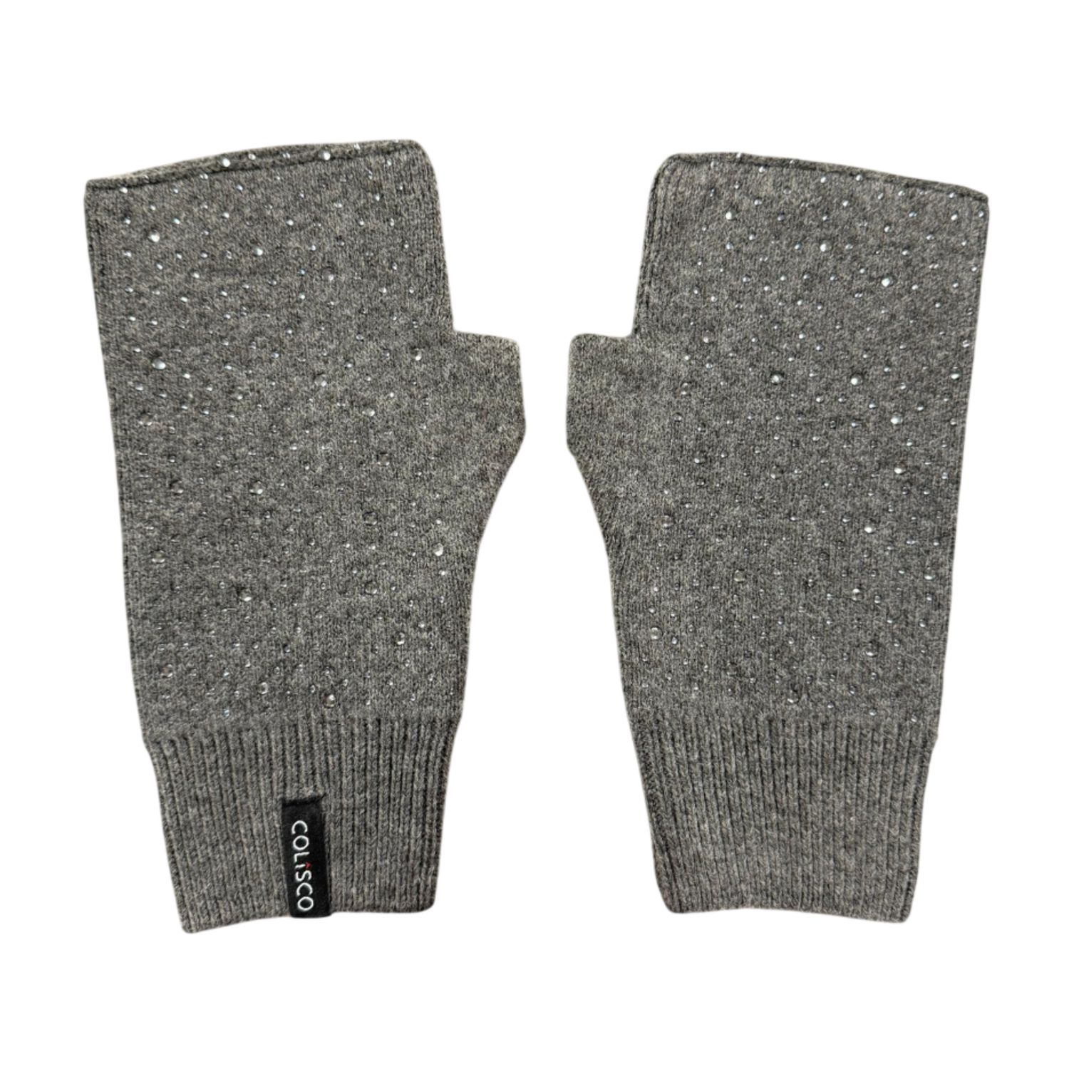 Colisco Embellished Fingerless Gloves, Dark Grey, Color: Dark Grey