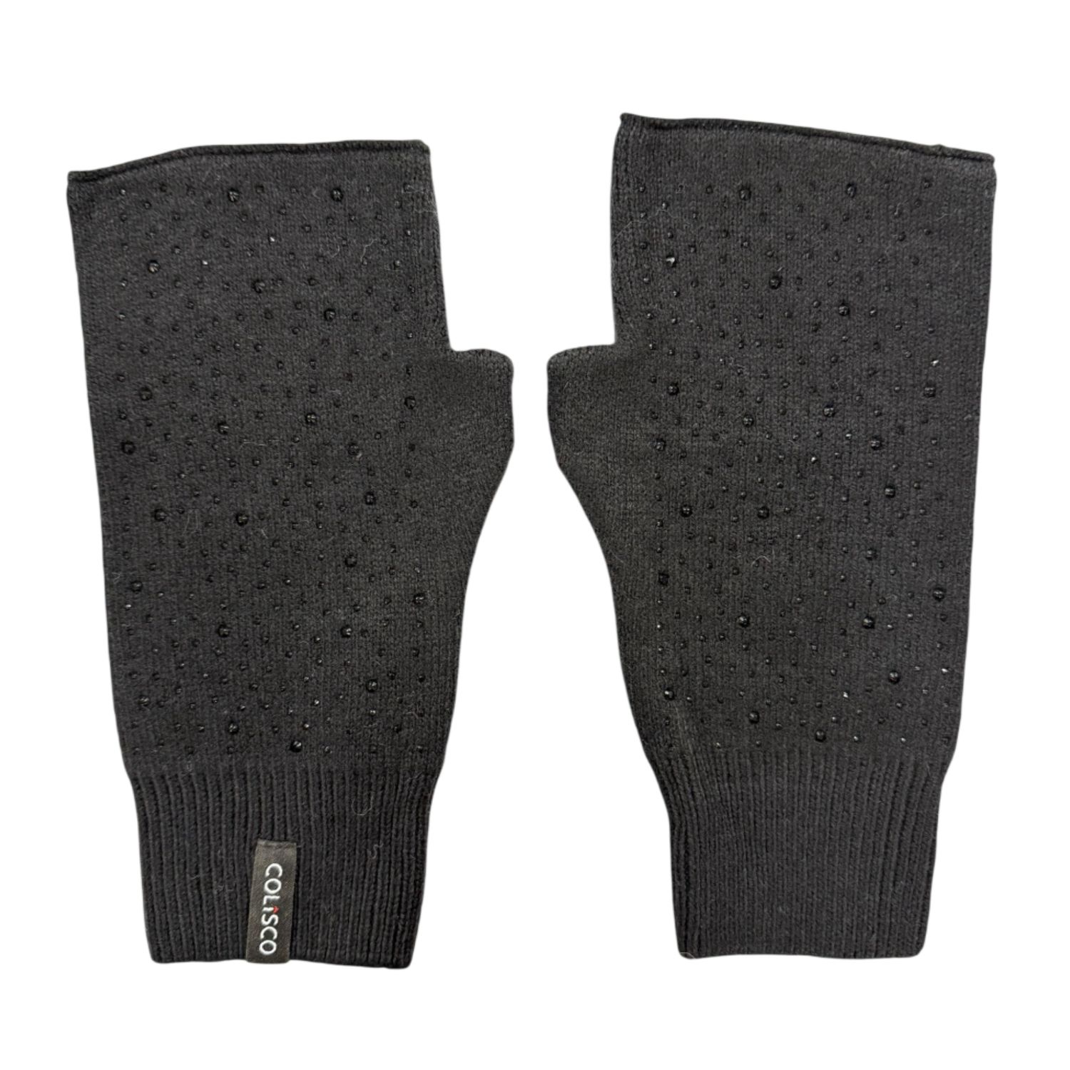 Colisco Embellished Fingerless Gloves, Black, Color: Black