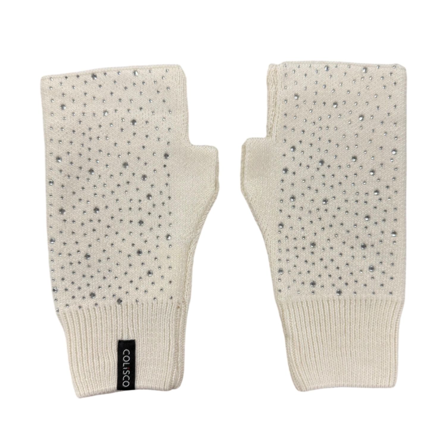 Colisco Embellished Fingerless Gloves, Ivory, Color: Ivory