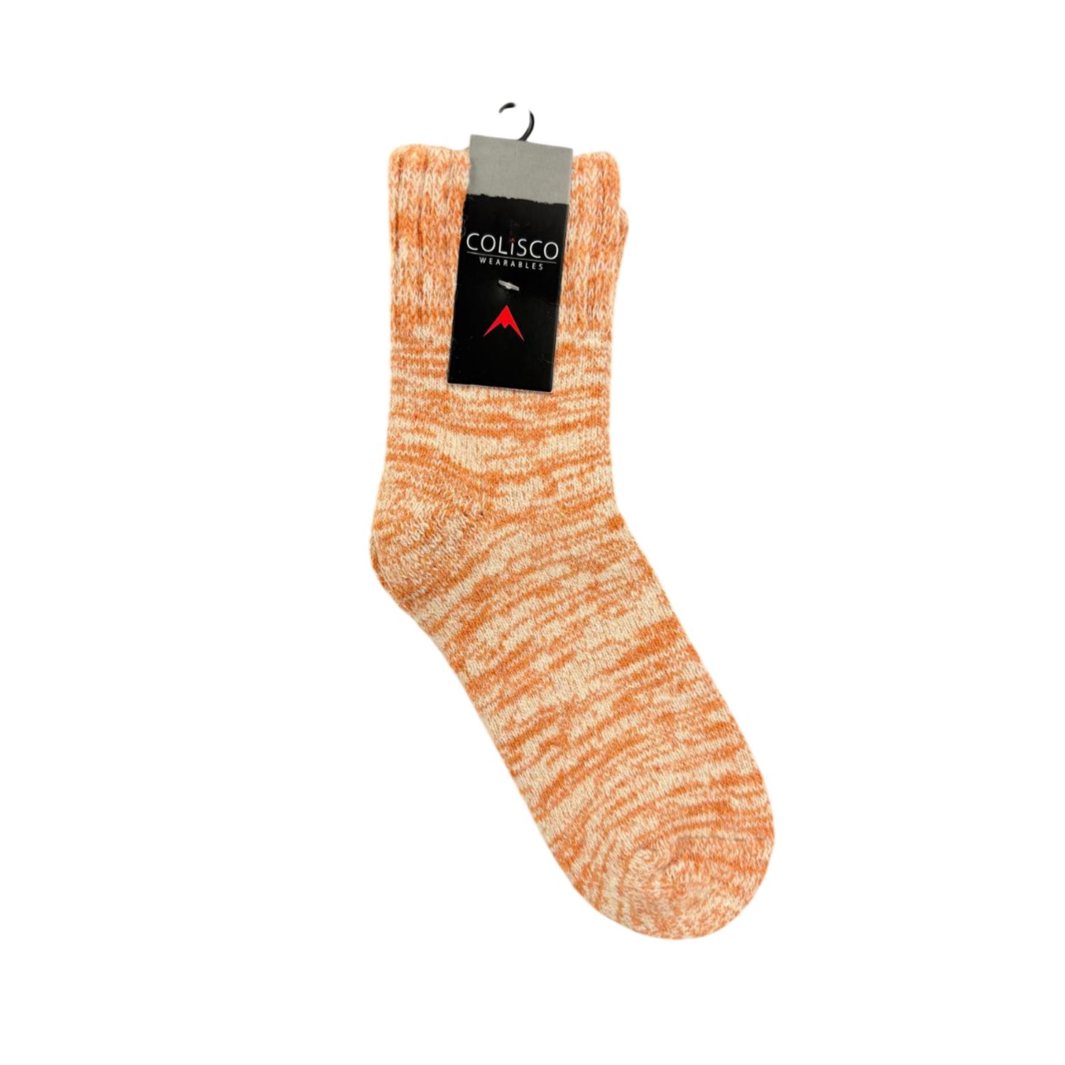 Colisco Rib Knit Crew Sock, Melon, Color: Melon