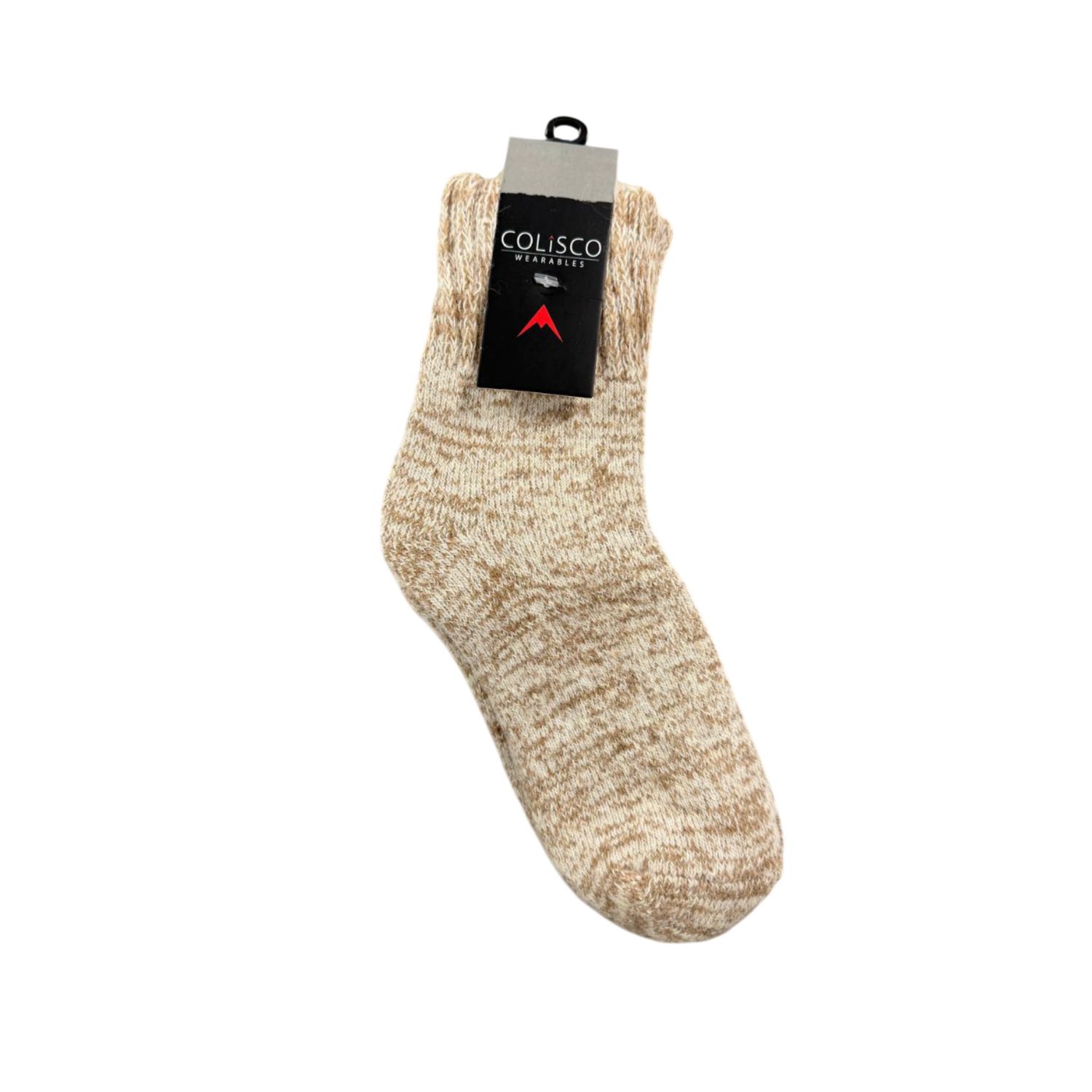 Colisco Rib Knit Crew Sock, Taupe, Color: Taupe