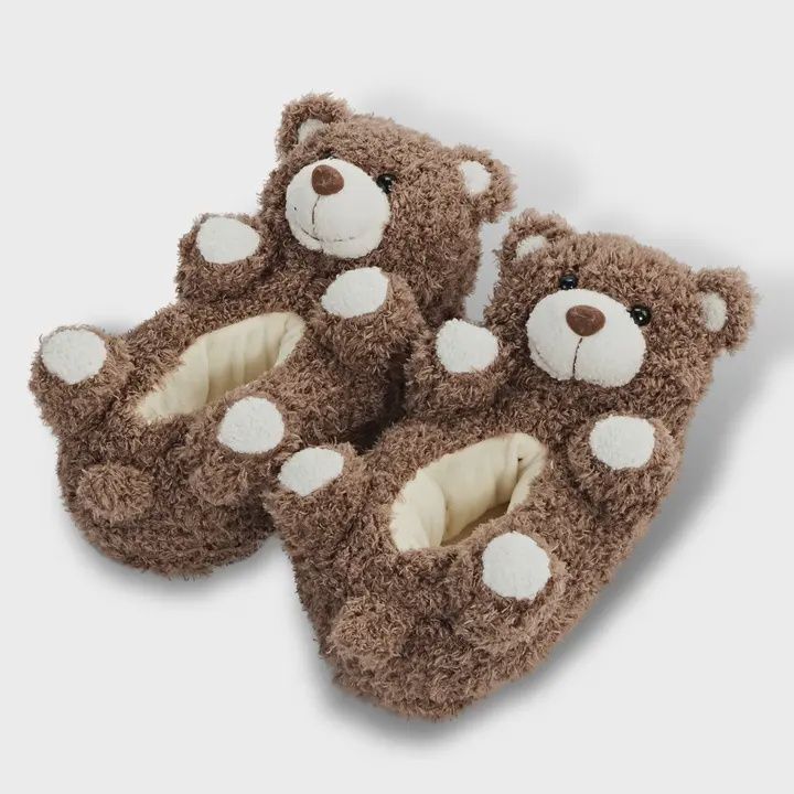 Mocha the Bear | Kid's Cute Fluffy Cozy Non-Slip Slippers