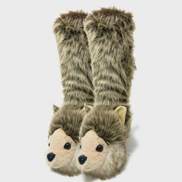 Wolf Pack | Women's Fluffy House Gripper Slipper Socks