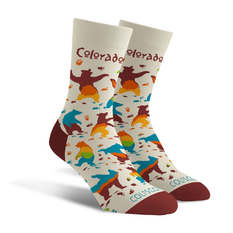 COLISCO Unisex Crew Socks - Bear Dancing