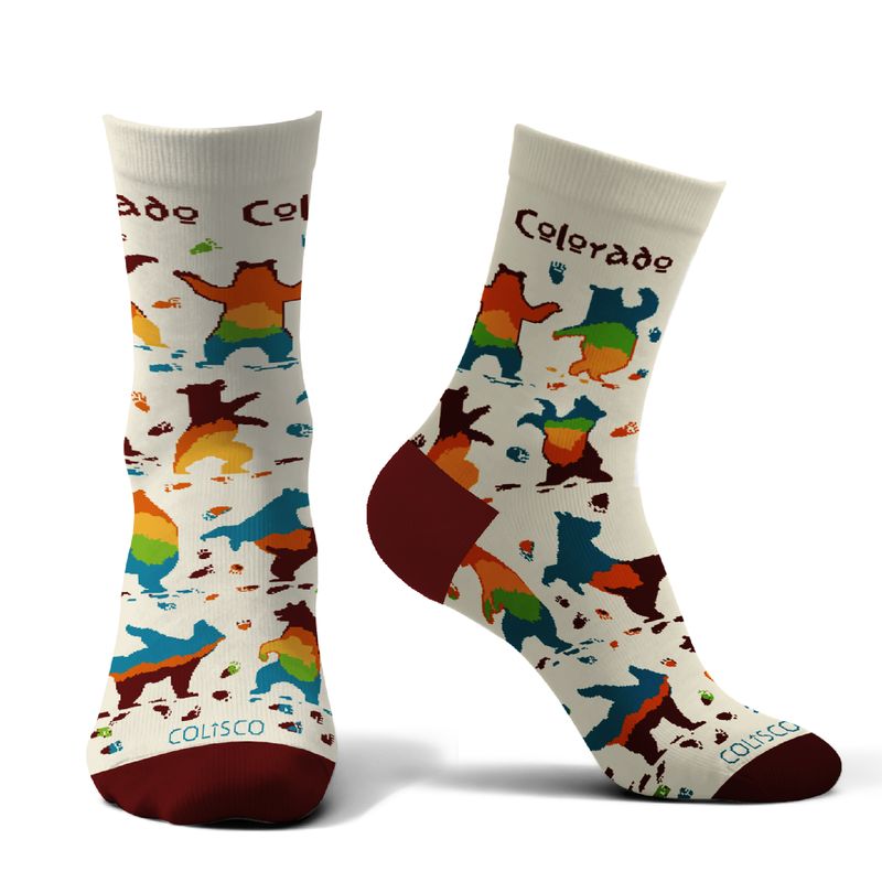 COLISCO Unisex Crew Socks - Bear Dancing