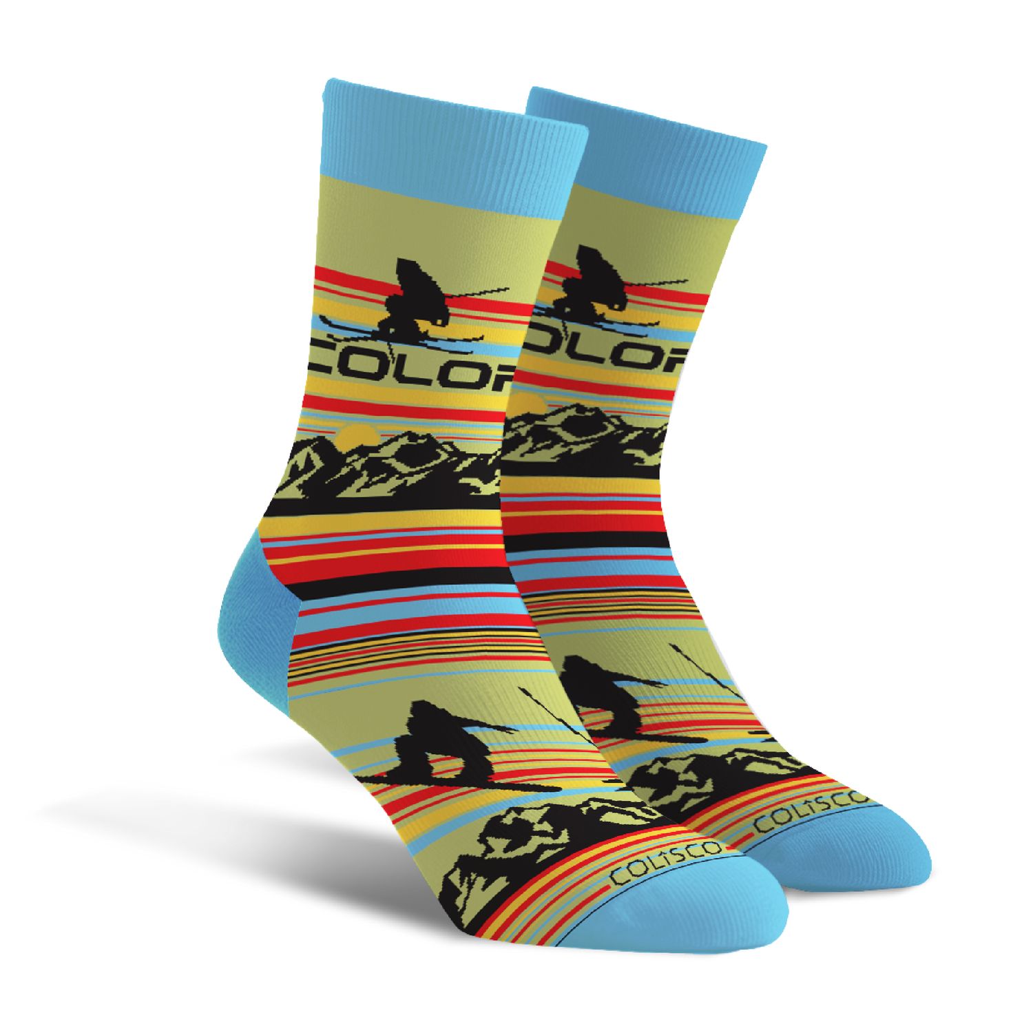COLISCO Unisex Crew Socks - Colorado Ski &amp; Snowboard, Design: Colorado Ski &amp; Snowboard