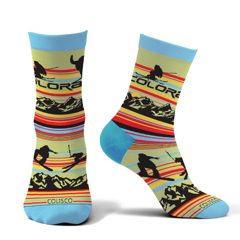 COLISCO Unisex Crew Socks - Colorado Ski &amp; Snowboard
