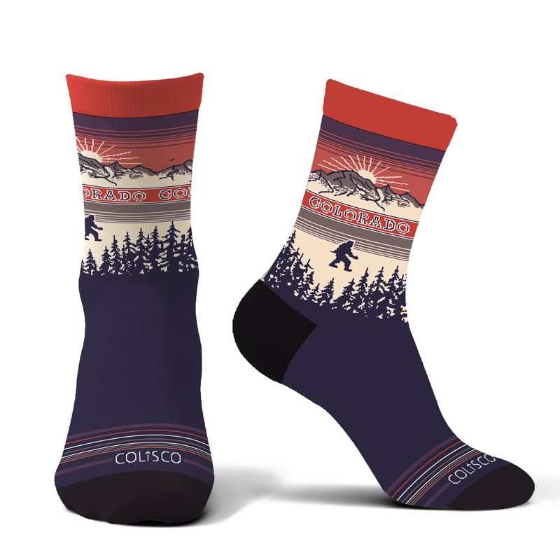 COLISCO Unisex Crew Socks - Colorado Big Foot