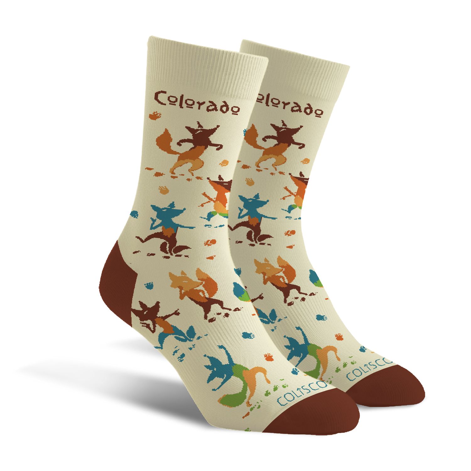 COLISCO Unisex Crew Socks - Fox Dance Colorado, Design: Fox Dance Colorado