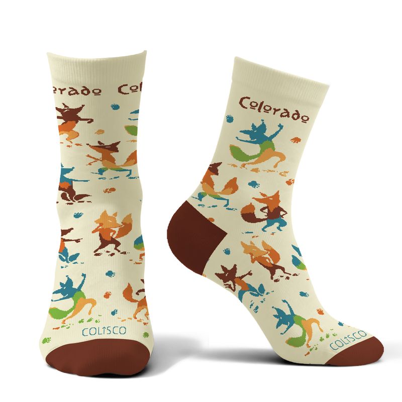 COLISCO Unisex Crew Socks - Fox Dance Colorado