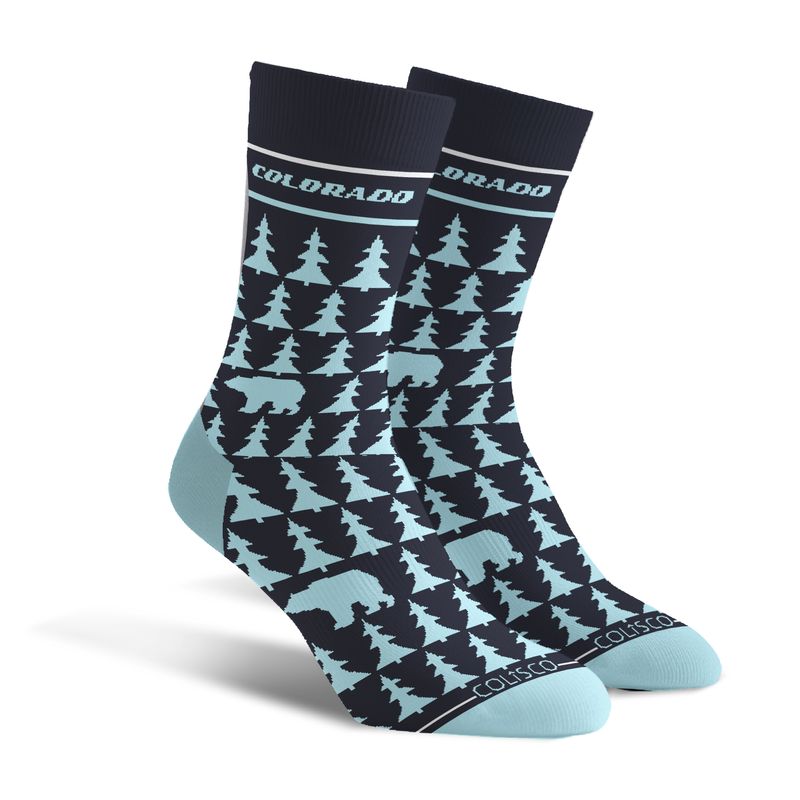 COLISCO Unisex Crew Socks - Midnight Pine Bear