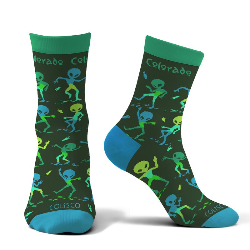 COLISCO Unisex Crew Socks - Colorado Alien Dance