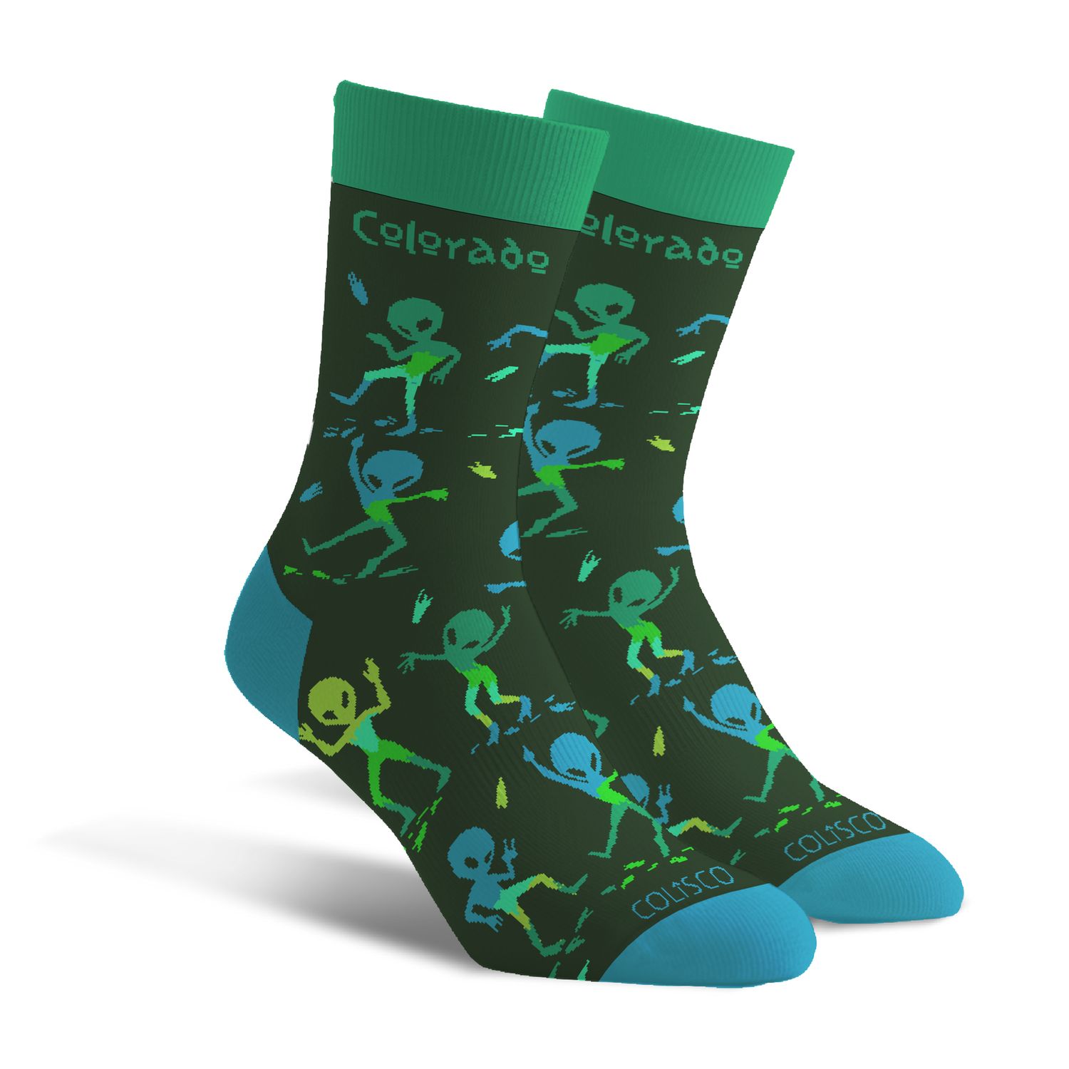 COLISCO Unisex Crew Socks - Colorado Alien Dance, Design: Colorado Alien Dance
