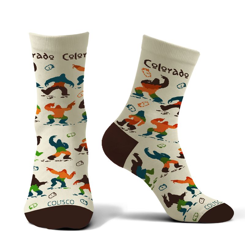 COLISCO Unisex Crew Socks - Sasquatch Dance