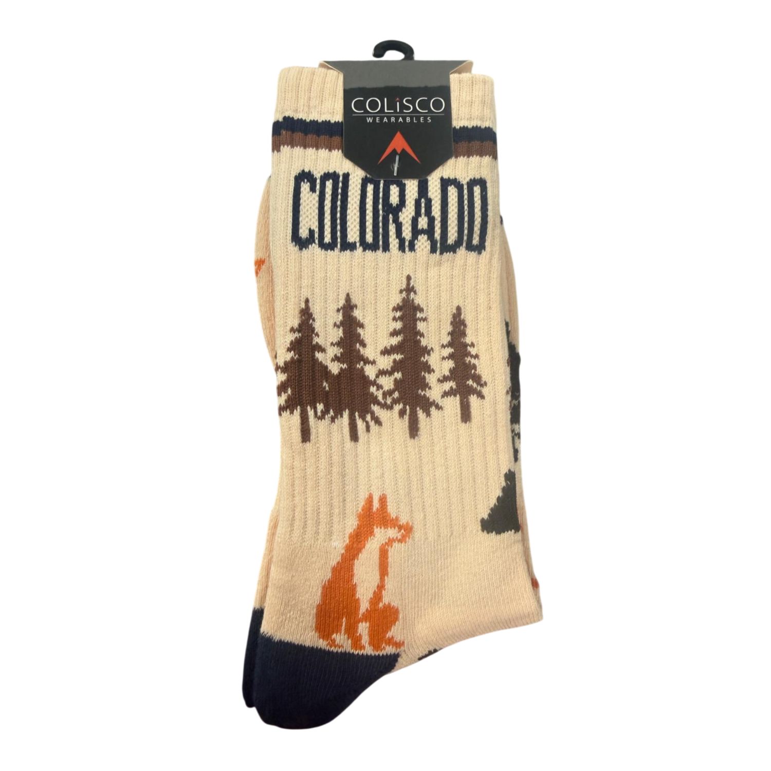Colisco Graphic Socks, Colorado Bear and Fox, Design: Colorado Bear and Fox