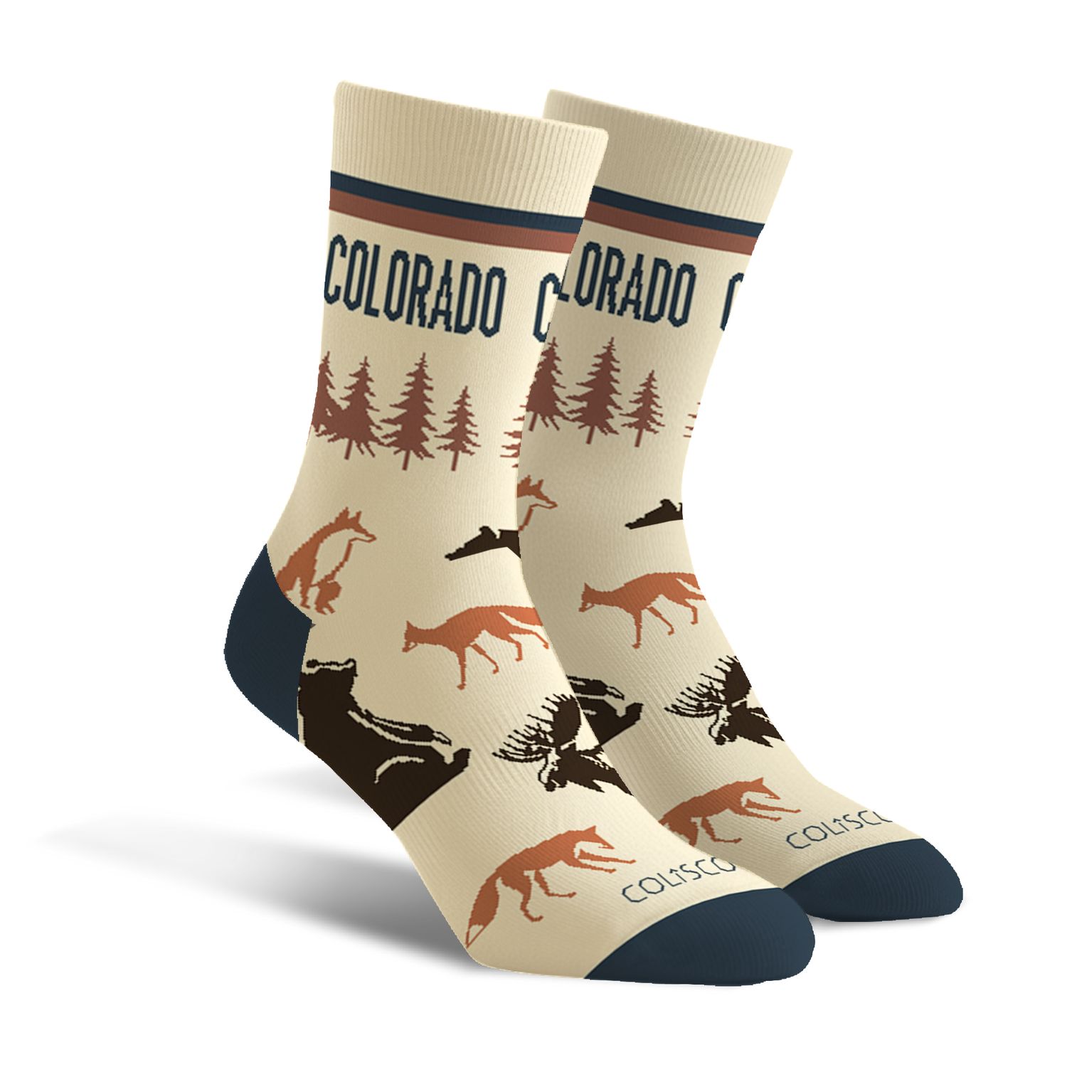 COLISCO Unisex Crew Socks - Wildlife, Design: Wildlife